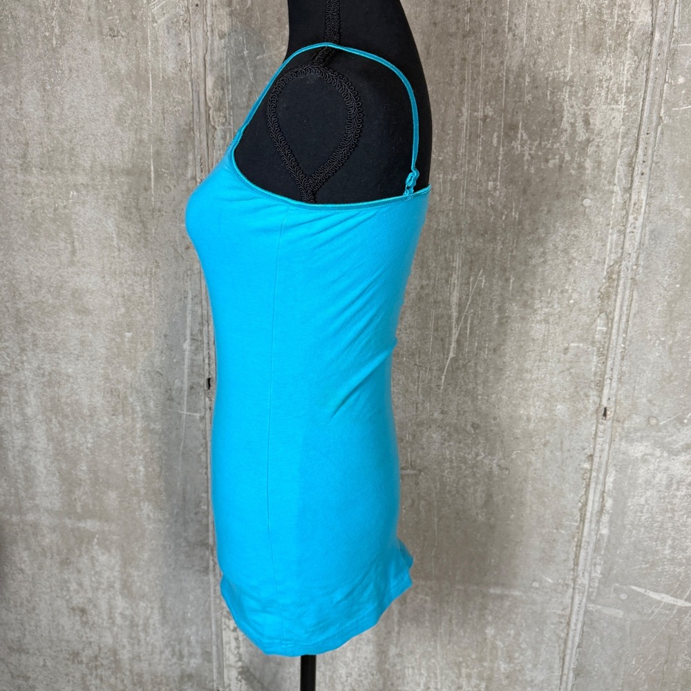 Deb Women Turquoise Blue Cotton Blend Cami Tank Top Small Adjustable Straps Y2K - Picture 2 of 5